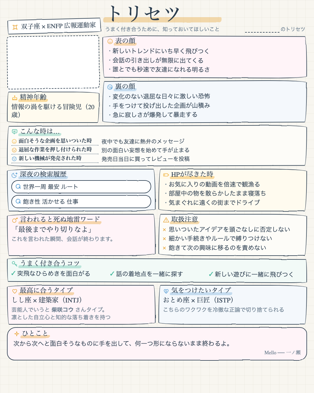 双子座 × ENFP